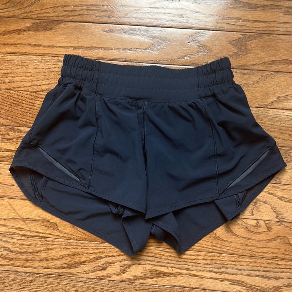 Navy lululemon Hotty Hot shorts